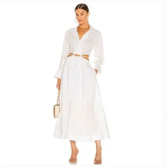 jonathan simkhai shirt dress Simkhai Women's Elka Pleated Poplin Shirt Dress